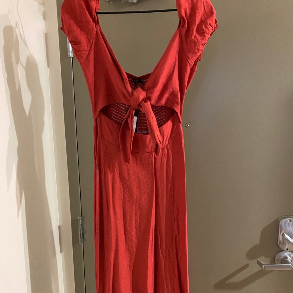 Long dark red dress